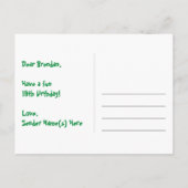 19歳の誕生日おめでとう - 楽しい花火柄 + レインボー19 ポストカード (裏面)