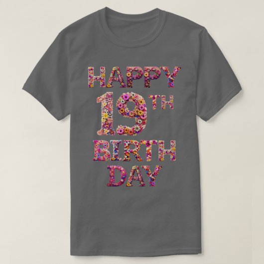 19歳の誕生日おめでとう Tシャツ (デザイン正面)