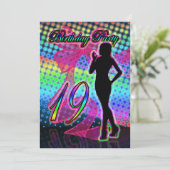 19歳の誕生日パーティーへの招待、ネオン、女性S 招待状 (スタンド正面)
