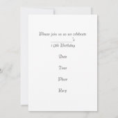 19歳の誕生日パーティーへの招待、ネオン、女性S 招待状 (裏面)