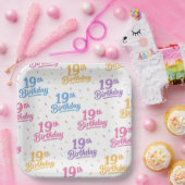 19歳の誕生日パーティー用紙皿 ペーパープレート (パーティー)