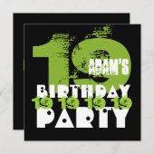 19歳の誕生日パーティー 19歳のグランジスタイル Z19A 招待状 (正面/裏面)