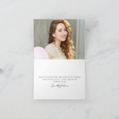 19歳の誕生日写真 ブッシュピンクの花の折り畳まれたお礼 サンキューカード (内部)