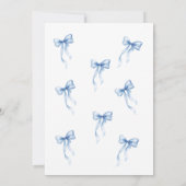 19歳の誕生日招待状 青いリボン 女の子 招待状 (裏面)