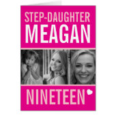 19歳の誕生日3枚の写真ピンクステップドーター (正面)