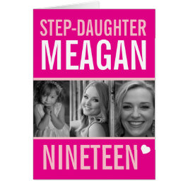 19歳の誕生日3枚の写真ピンクステップドーター