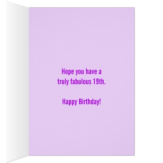 19歳の誕生日3枚の写真紫の娘 (内側 (右))