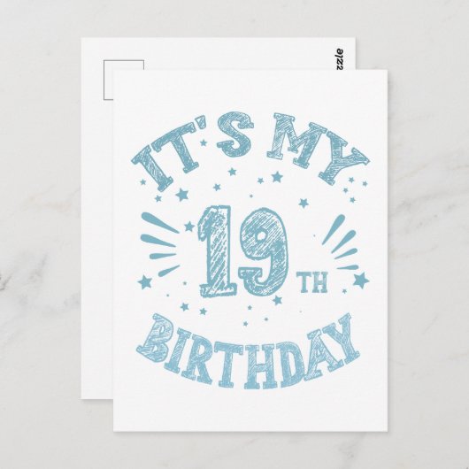 19歳の誕生日 ポストカード (正面/裏面)
