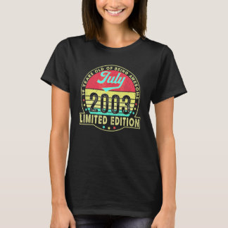 19歳の誕生日 2003年7月生まれ ヴィンテージ 19歳 Tシャツ