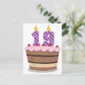 19歳オンお誕生日ケーキ ポストカード (スタンド正面)