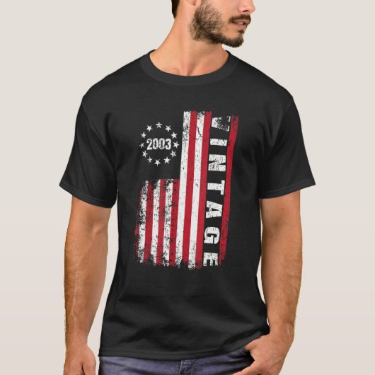 19歳ヴィンテージ2003年米国国旗19日B Tシャツ (正面)