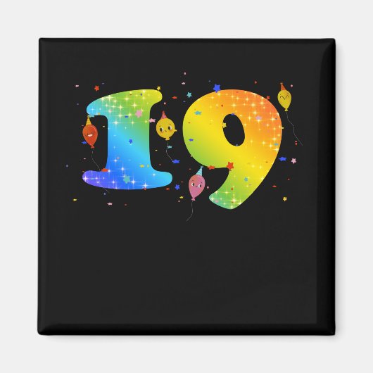 19歳女の子19誕生日 マグネット (正面)