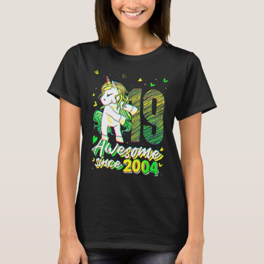 19歳 ユニコーン フロッシング 19歳の誕生日 ユニコーン Tシャツ (正面)