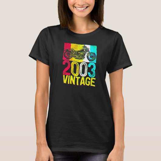 19歳 レトロ オートバイ ヴィンテージ 2003年 19歳の誕生日 Tシャツ (正面)