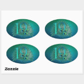 19歳/年/19歳の誕生日テンプレート 楕円形シール (シート)