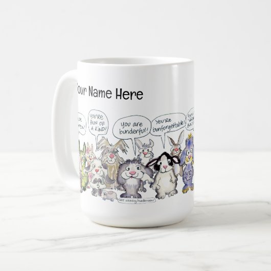 19漫画のパンダフルバニーうさぎカスタムのマグカップ コーヒーマグカップ (正面左)