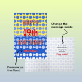 19番目の誕生日に円パターンの名前を追加 カード