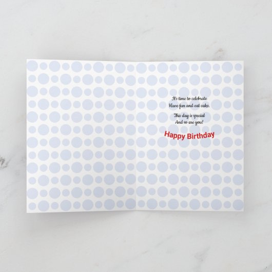 19番目の誕生日に円パターンの名前を追加 カード (内部)