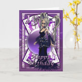 19番目の誕生日カード、19番目のゴシック人形の誕生日おめでとう カード (黄色い花)