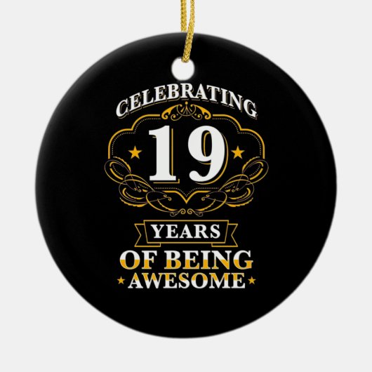 19祝年間の存在素晴らし セラミックオーナメント (正面)