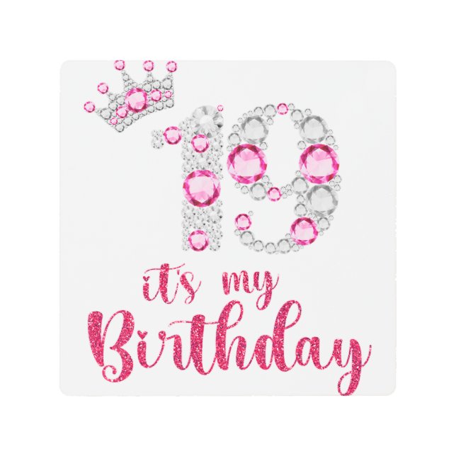 19私の誕生日19誕生日19歳Bda メタルプリント (正面)