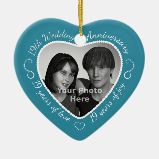 19結婚周年記念写真 セラミックオーナメント (正面)