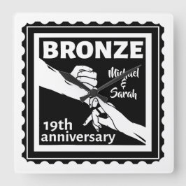 19結婚周年記念手 スクエア壁時計