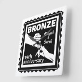 19結婚周年記念手 スクエア壁時計 (傾斜)