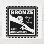 19結婚周年記念手 ビールラベル (シングルラベル)