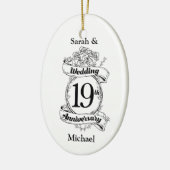 19結婚周年記念花 セラミックオーナメント (左)