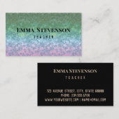 19緑 – ピンク、抽象芸術、パターン、ピンク、緑 名刺 (正面/裏面)