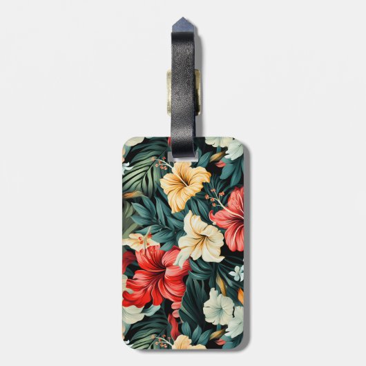 #19花柄 ラゲッジタグ (裏面縦)