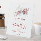 19誕生日ウェルカムウィンターレッドベリー 台座サイン (インサイチュ)