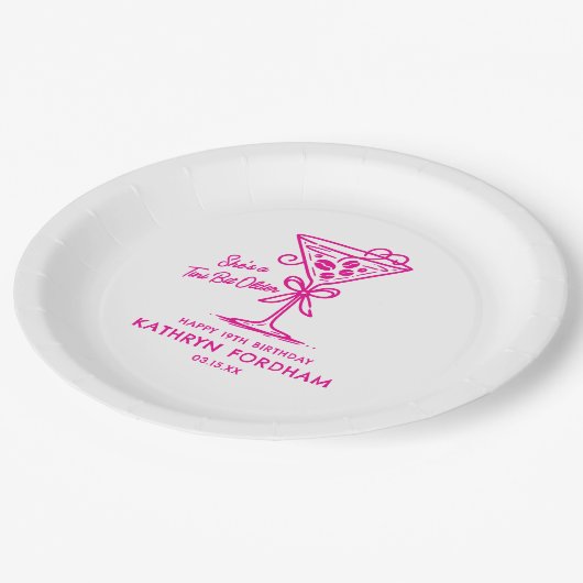 19誕生日カスタム紙プレートエスプレッソマルティーニ ペーパープレート (アングル)