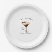19誕生日カスタム紙プレートエスプレッソマルティーニ ペーパープレート (正面)