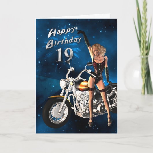 19誕生日カード(バイク付) カード (正面)