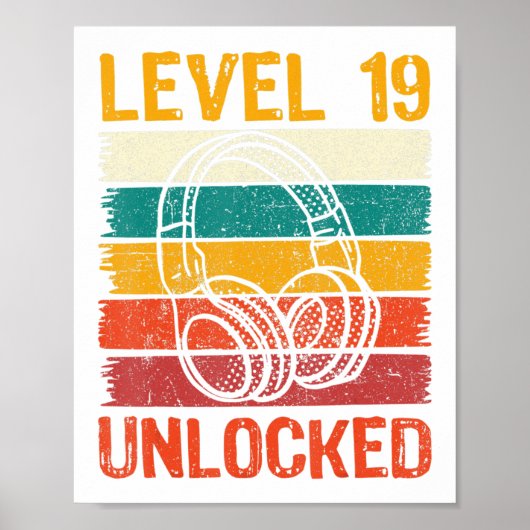 19誕生日ゲーミングビデオゲーマーレベル19ロック解除 ポスター (正面)