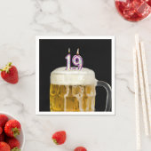 19誕生日ビアオンブラック スタンダードカクテルナプキン (インサイチュ)