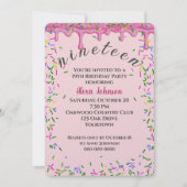 19誕生日ピンクアイシングと散水 招待状 (正面)