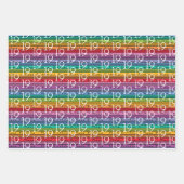 19誕生日レインボーストライプズ ラッピングペーパーシート (正面3)