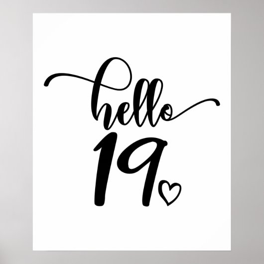 19誕生日女性こんにちは19かわいい19歳 ポスター (正面)
