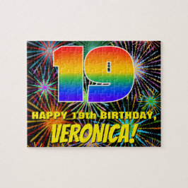 19誕生日:おもしろいカラフル花火 ジグソーパズル