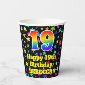 19誕生日:おもしろい星形と虹19 紙コップ (正面)