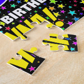 19誕生日:おもしろい、カラフル星野パターン ジグソーパズル (側面)