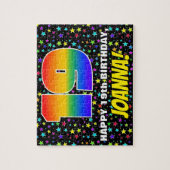 19誕生日:おもしろい、カラフル星野パターン ジグソーパズル (縦)