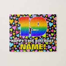 19誕生日—おもしろい、愛するハートシェイプ+「19」