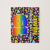 19誕生日—おもしろい、愛するハートシェイプ+「19」 ジグソーパズル (縦)