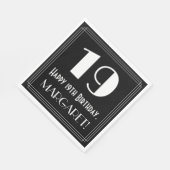 19誕生日~アールデコインスパイア見る"19",名前 スタンダードランチョンナプキン (角)