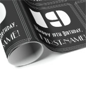 19誕生日:インスパイアアールデコの「19」の外観と名前 ラッピングペーパー (ロールコーナー)