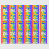 19誕生日: カラフル、おもしろいレインボーパターン# 19 ラッピングペーパー (フラット)